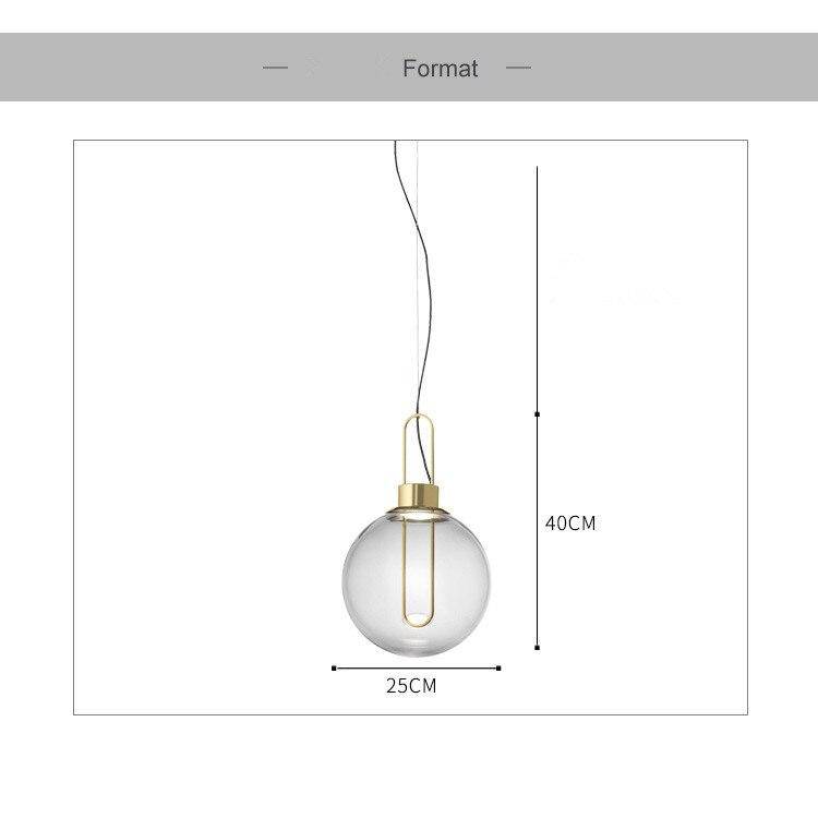 Suspension design boule de verre et socle chromé - vue 9 sur 10