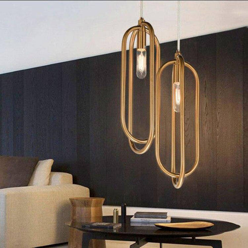 Suspension design double boucle dorée Decoration - vue 2 sur 5