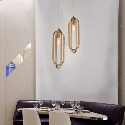 Suspension design double boucle dorée Decoration - vue 3 sur 5