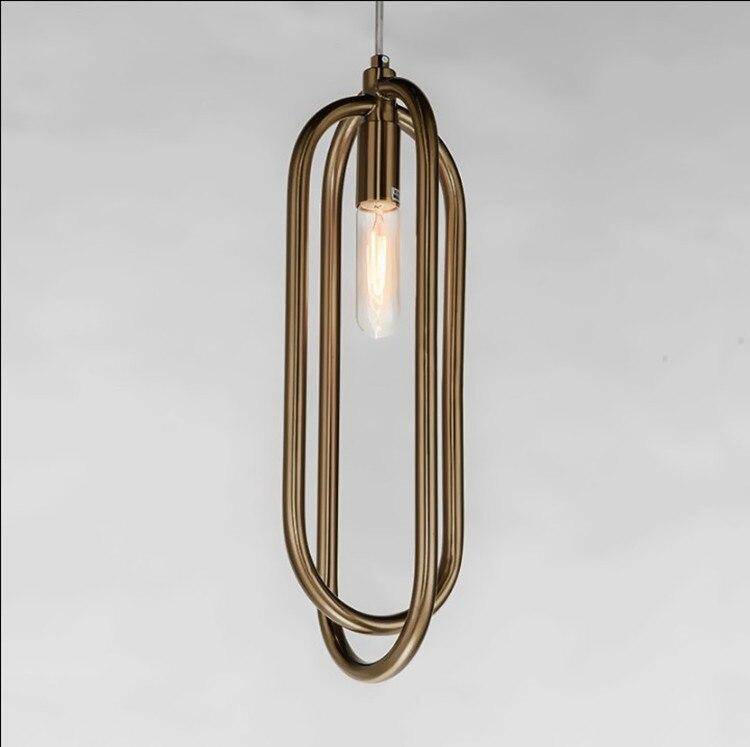 Suspension design double boucle dorée Decoration - vue 4 sur 5