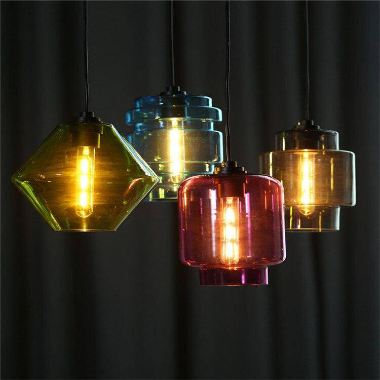 Suspension de plusieurs formes en verre coloré Stained - vue 3 sur 8