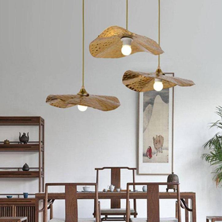 Suspension design feuille de lotus style chinois - vue 5 sur 8