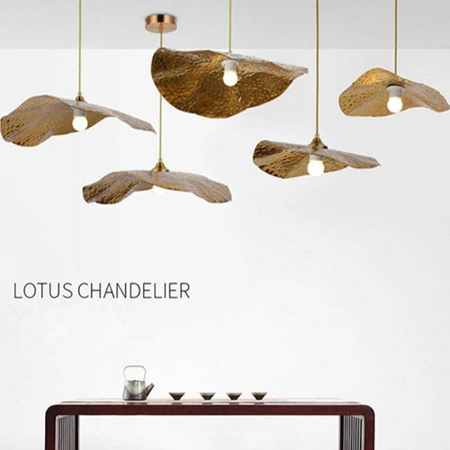 Suspension design feuille de lotus style chinois - vue 7 sur 8