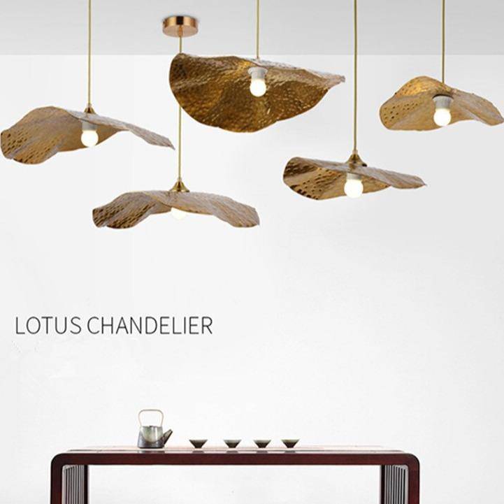 Suspension design feuille de lotus style chinois - vue 6 sur 8