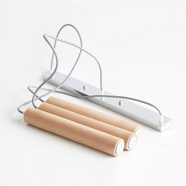 Suspension LED design cylindrique en bois de plusieurs teinte - vue 3 sur 5