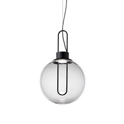 Suspension design boule de verre et socle chromé - vue 7 sur 10