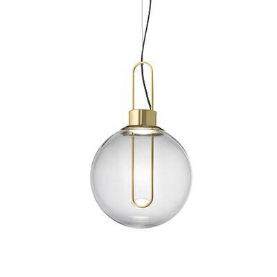 Suspension design boule de verre et socle chromé - vue 10 sur 10