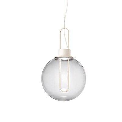 Suspension design boule de verre et socle chromé - vue 9 sur 10