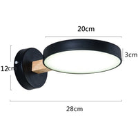 Applique murale scandinave LED circulaire et détails en bois Cesia