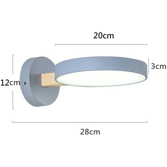 Applique murale scandinave LED circulaire et détails en bois Cesia