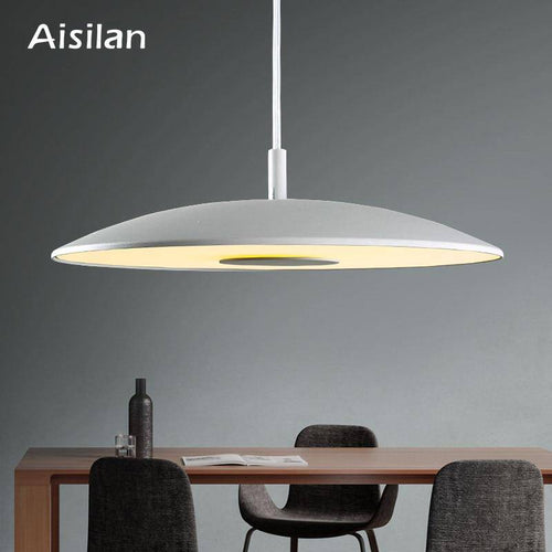 Suspension design à LED avec abat-jour arrondi en métal - vue 4 sur 5