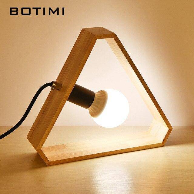 Lampe à poser design LED en bois aux formes géométriques Boti - vue 4 sur 5