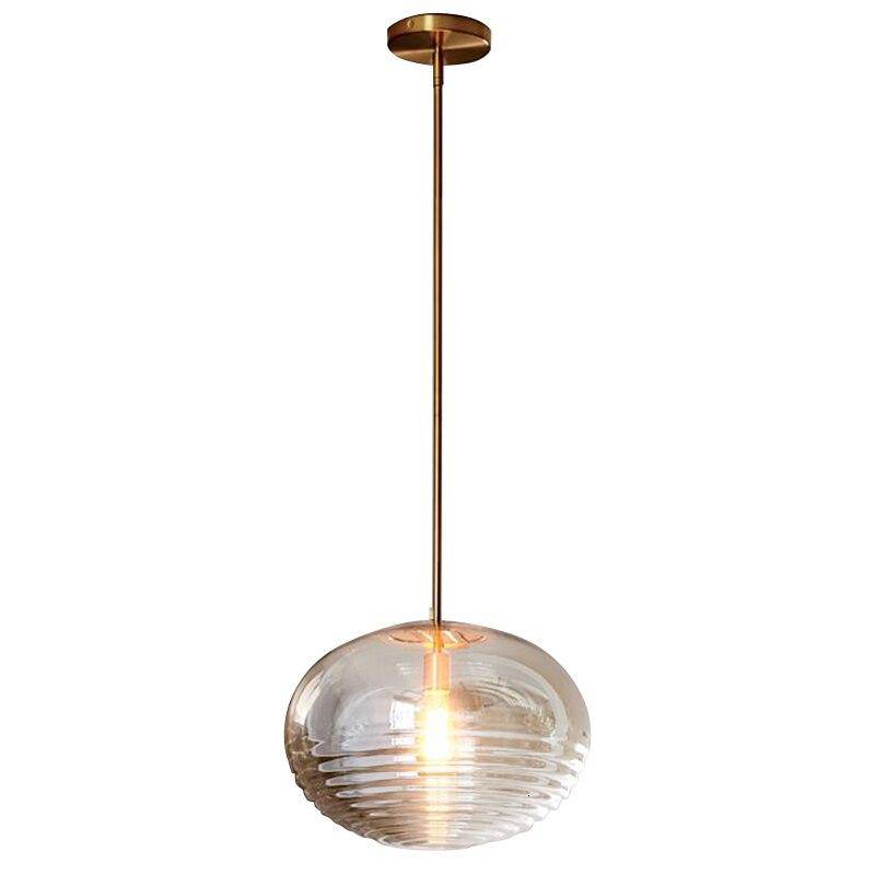 Suspension design LED avec abat-jour arrondi en verre Cafe - vue 4 sur 4