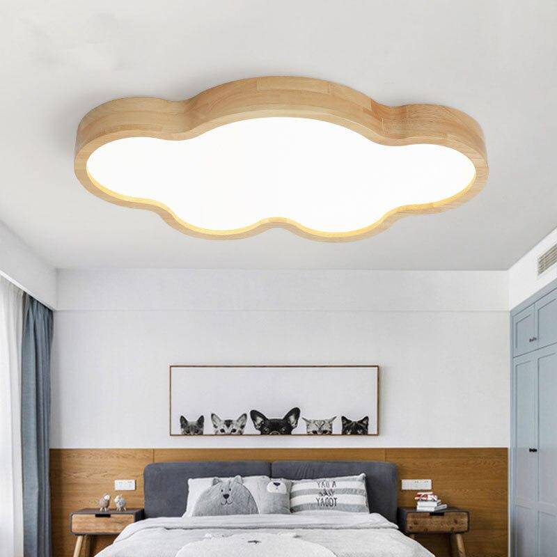 Plafonnier moderne à LED style nuage en bois - vue 2 sur 7