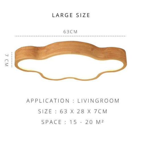 Plafonnier moderne à LED style nuage en bois - vue 6 sur 7