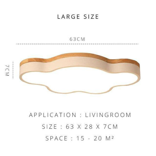 Plafonnier moderne à LED style nuage en bois - vue 7 sur 7