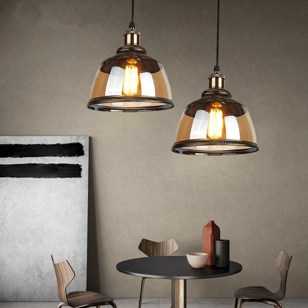 Suspension LED vintage avec abat-jour en verre fumé Palezzi - vue 4 sur 4