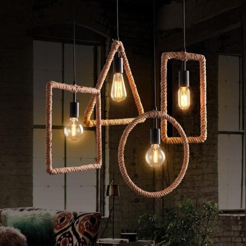 Suspension moderne LED en corde géometrique Hendese - vue 5 sur 7