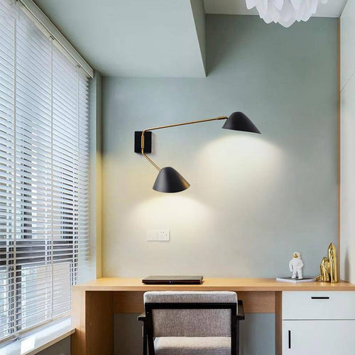 Applique murale design LED noire avec abat-jour en métal Home - vue 5 sur 7