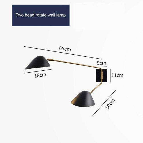 Applique murale design LED noire avec abat-jour en métal Home - vue 8 sur 7