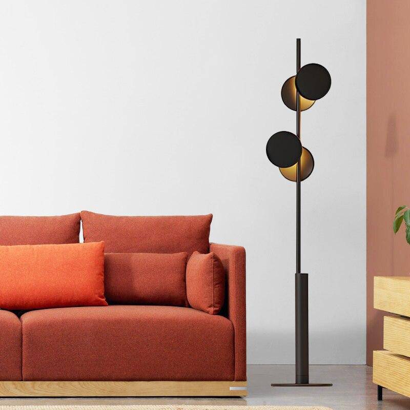 Lampadaire design moderne LED en métal avec formes circulaires - vue 5 sur 6