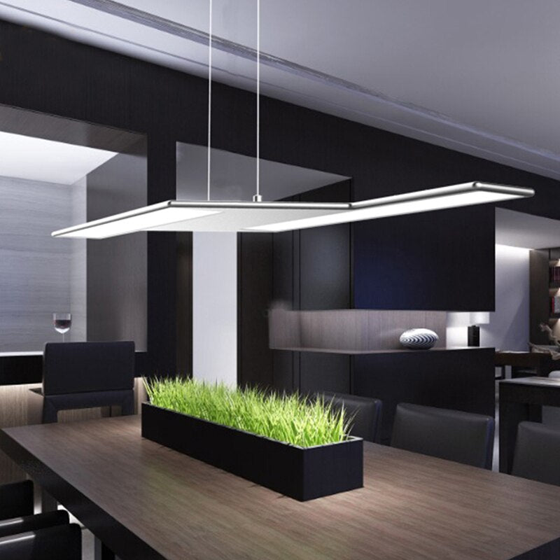 Suspension moderne LED en zig zag argenté Maya - vue 4 sur 7