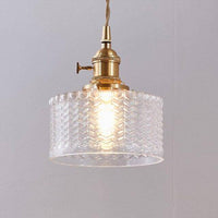 Suspension moderne LED métal et abat-jour en verre
