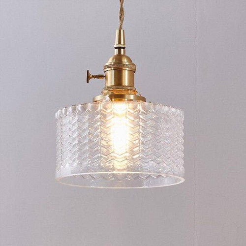 Suspension moderne LED métal et abat-jour en verre