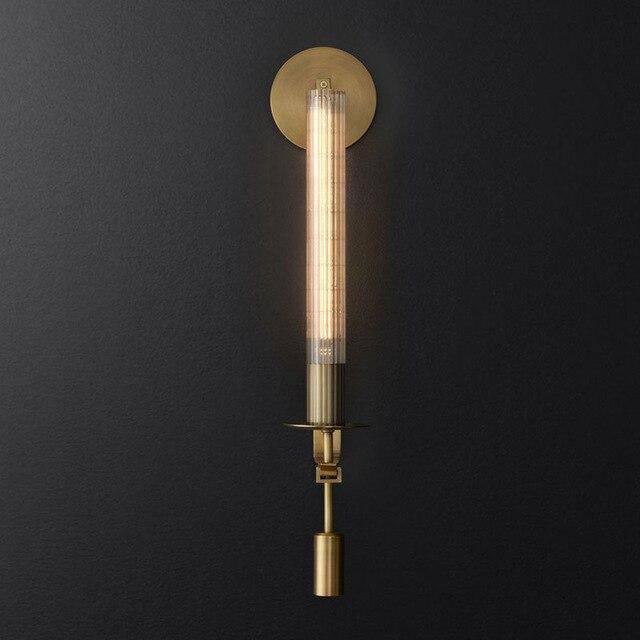 Applique murale retro LED avec abat-jour cylindre style Bronze