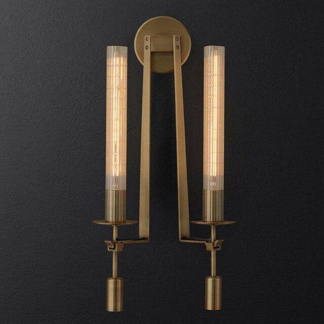 Applique murale retro LED avec abat-jour cylindre style Bronze