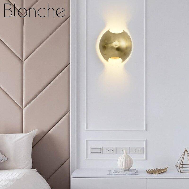 Applique murale design LED arrondie en métal doré Art - vue 4 sur 6