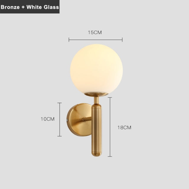 Applique murale moderne LED avec globe en verre Haizea - vue 10 sur 11