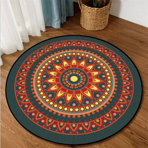 Tapis rond aux motifs Mandala - vue 2 sur 5
