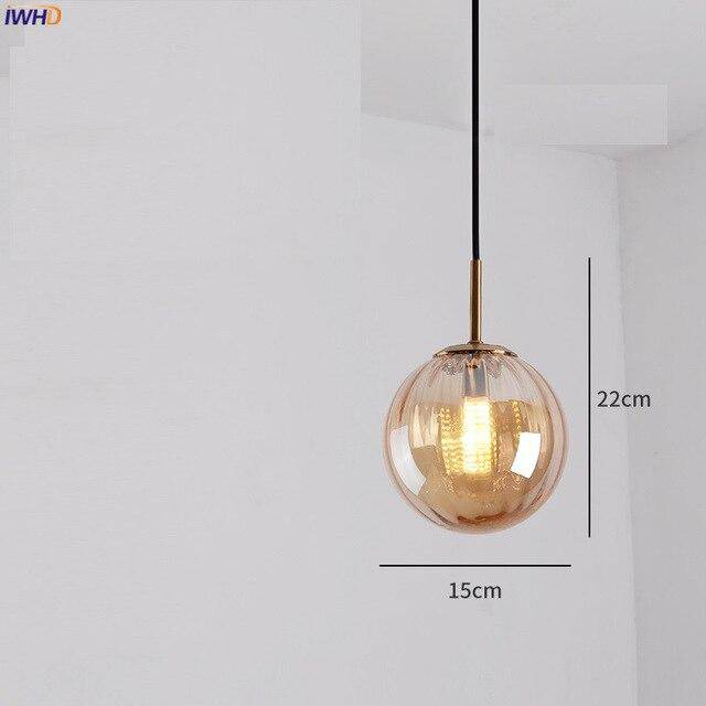 Suspension design LED boule en verre coloré style Hang - vue 11 sur 15