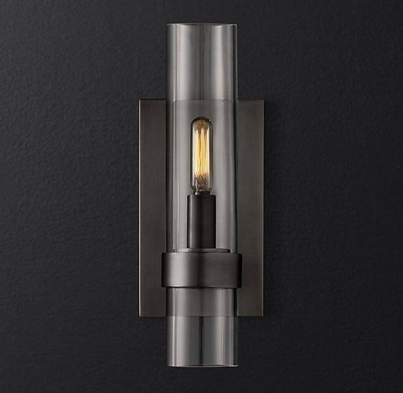 Applique murale design LED avec tube en verre cylindrique Luxery - vue 7 sur 12