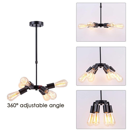 Lustre industriel LED style américain en métal Ludaya