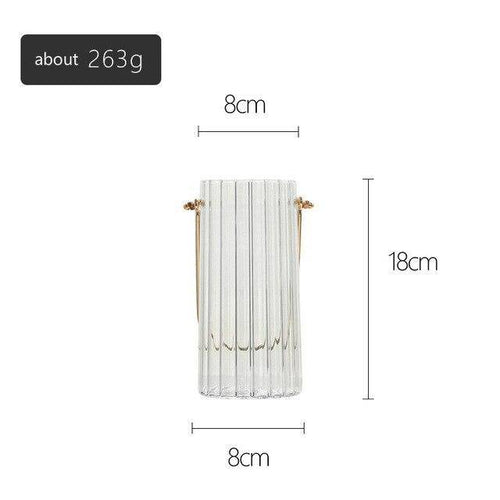 Vase moderne transparent style striped Glass