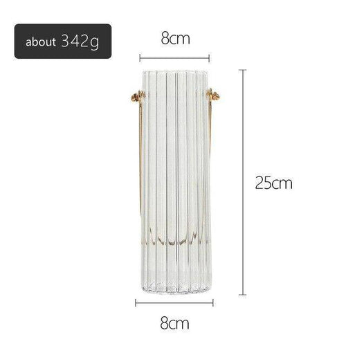 Vase moderne transparent style striped Glass