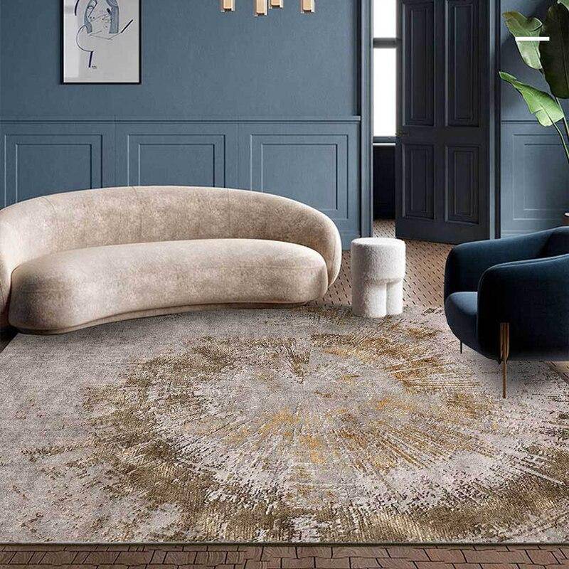 Tapis vintage tornade dorée et grise Rug - vue 4 sur 5