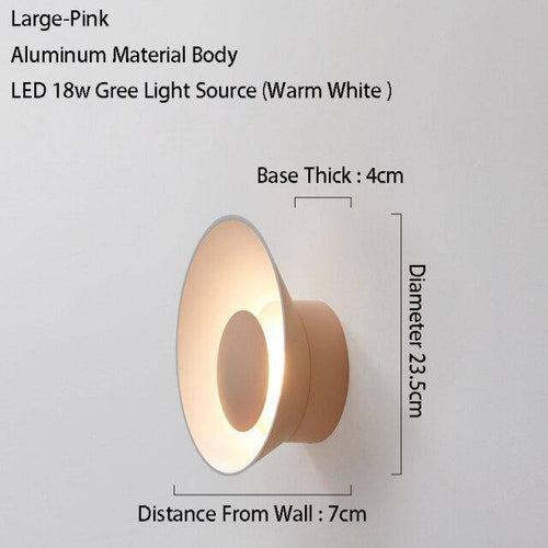 Applique murale design à LED avec coupe en métal coloré Loft