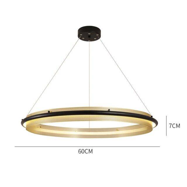 Lustre design à LED avec anneau en métal doré Luxury - vue 9 sur 9