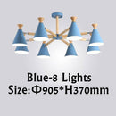 Lustre moderne à LED en bois avec abat-jour métal coloré