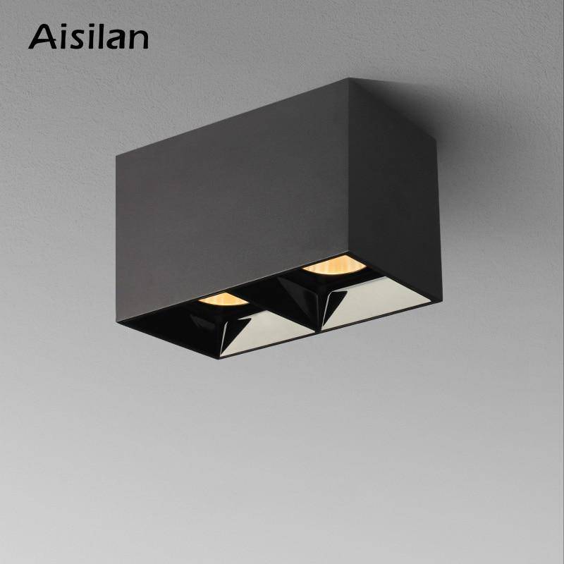 Spot moderne carré LED au style géométrique design Loft - vue 5 sur 6