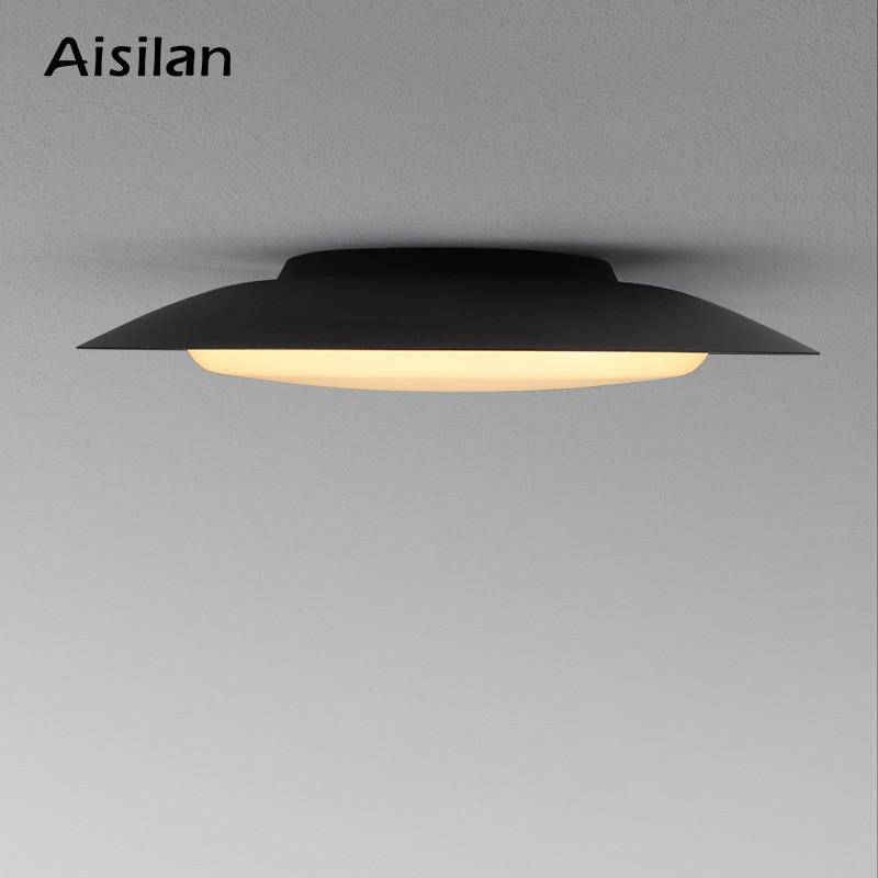 Plafonnier design à LED disque noir en métal Light - vue 5 sur 4