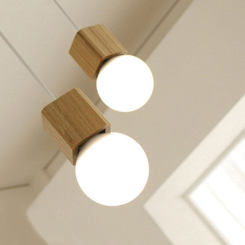 Suspension en bois cubique Wood