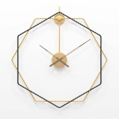 Horloge murale design hexagones décalés en métal
