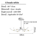 Lustre design à LED en métal avec plusieurs tiges Kyio