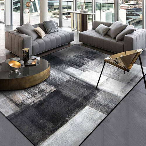 Tapis rectangle moderne noir et blancs Style B - vue 3 sur 3