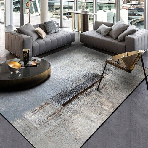 Tapis rectangle moderne noir et blancs Style A - vue 3 sur 4