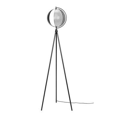 Lampadaire design LED tripod et boule en fer noir Swedish
